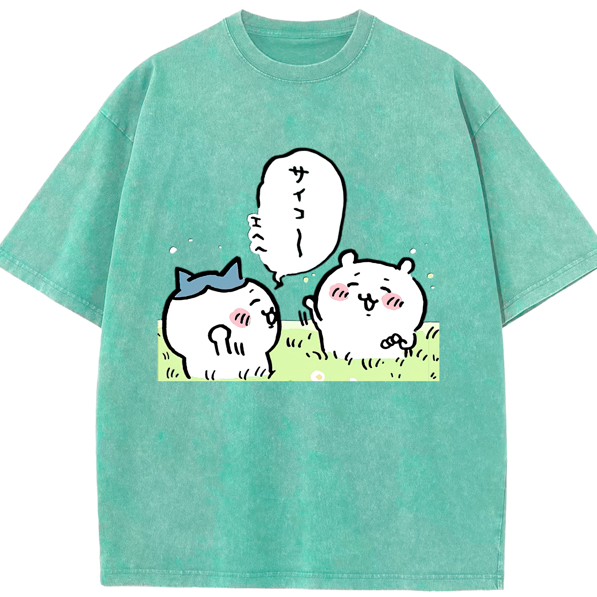 （画像用） ちいかわ ちいかわ Chii-kawa chiikawa 綿100% ヴィンテージ風 半袖Tシャツ（フロントプリント）